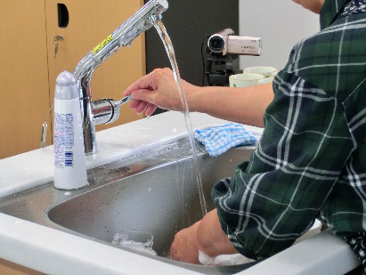 節湯水栓洗浄実験